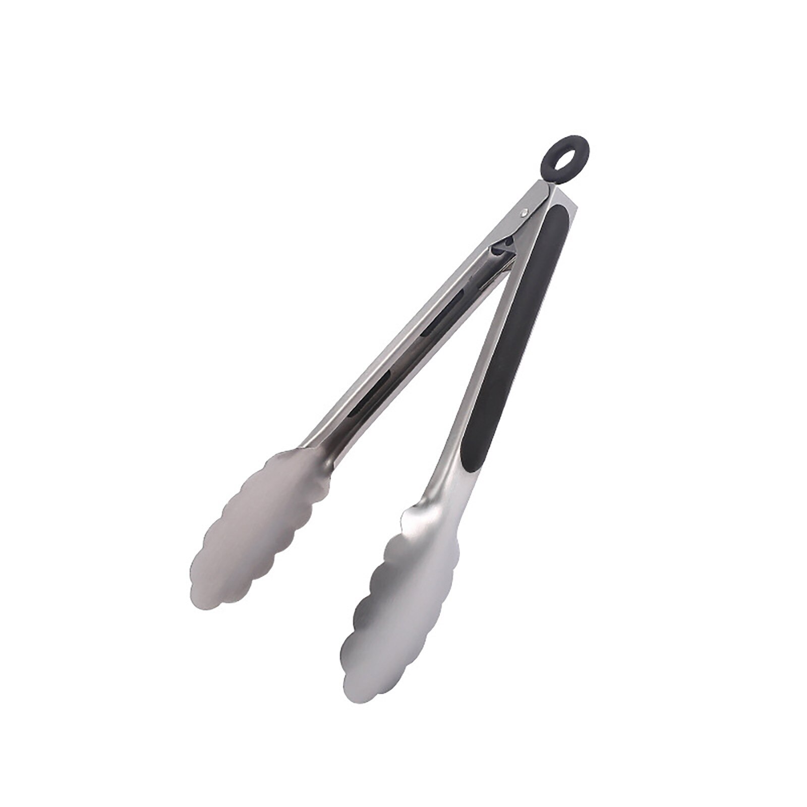 55#304 Stainless Steel Kitchen Tongs Brushed Steel Food Tongs With Ergonomic Grip Metal Kitchen Tongs Barbecue Cooking: C