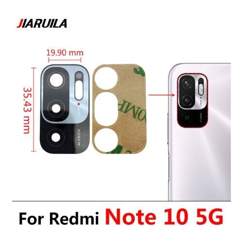 10Pcs/lot Redmi Note 10 Rear Back Camera Glass Len With Glue Sticker For Xiaomi Redmi Note 5 6 7 8 8T 9S 9 10 Pro Max Glass Lens: Note 10 5G