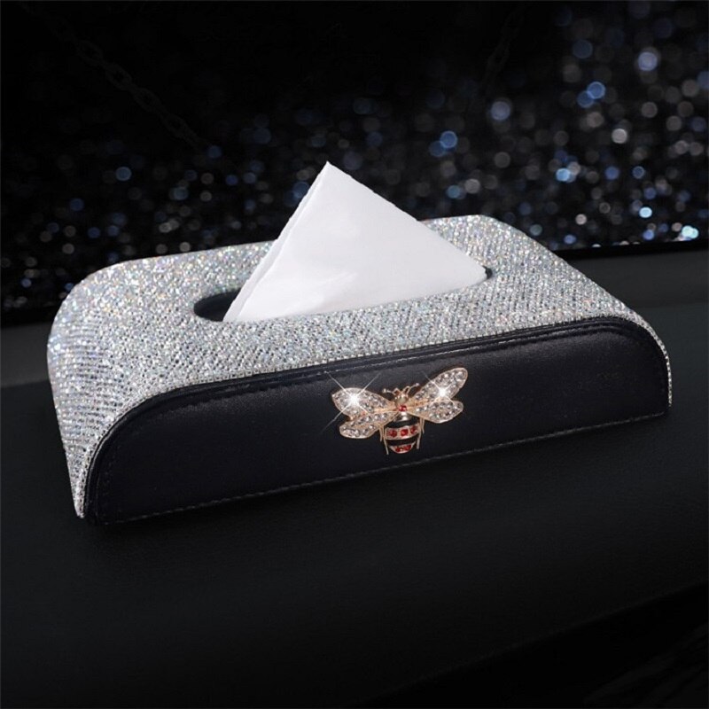 Caja de pañales para Interior de coche, accesorios de decoración de diamantes de cristal, 1 Uds.: Diamond bee