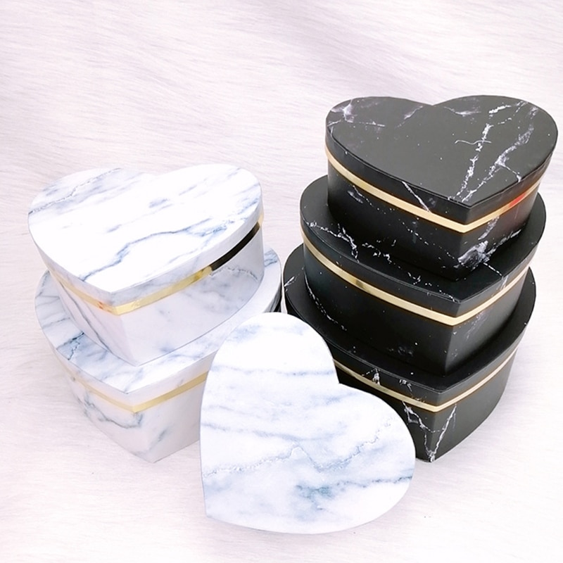 3Pcs Set Bloemist Hoed Dozen Hartvormige Doos Dozen Snoep Geschenkdoos Verpakking Dozen Voor Kerst Bloemen living Vaas