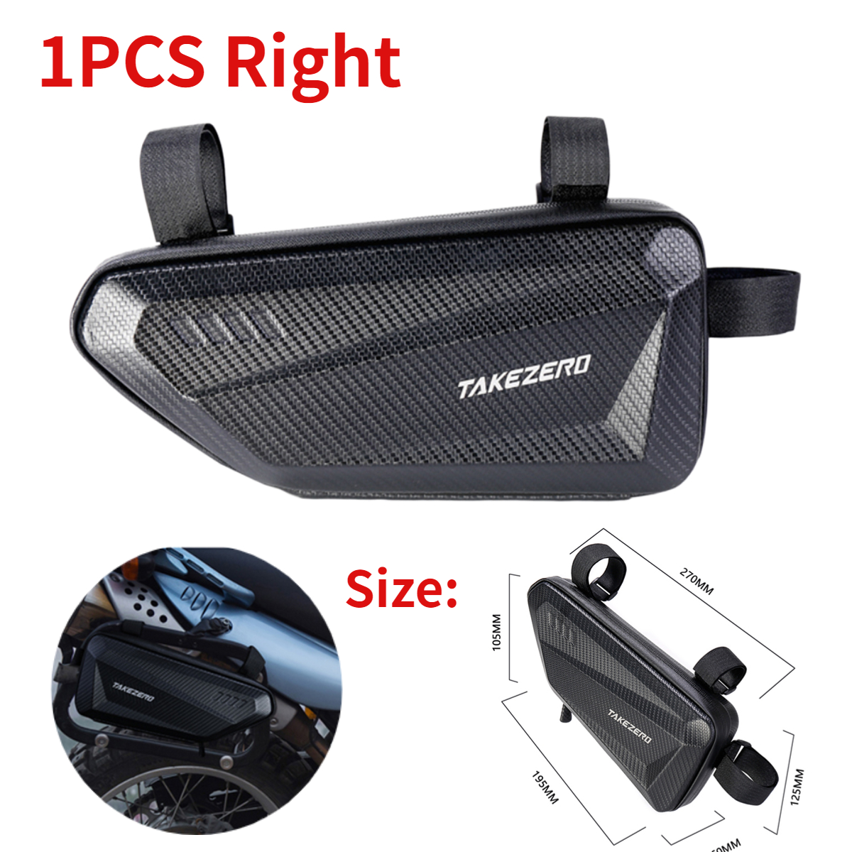 Motorfiets Zijtassen Waterdichte Eva Hard Shell Elektrische Fiets Opknoping Tas Mountainbike Driehoek Tas Motorfiets Zadeltas