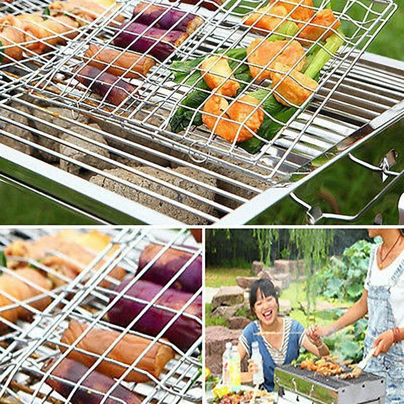 Bbq-grill, grillmand, roestvrijstalen gaas, kookgereedschap voor buiten, bbq-accessoires, gemakkelijk schoon te maken, kookgereedschap voor buiten