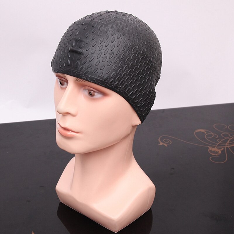 Swim Cap Strap Waterproof Silica Gel Drip Bathing Cap Unisex Flexible Waterdrop Waterproof Protect Ears Swimming Caps
