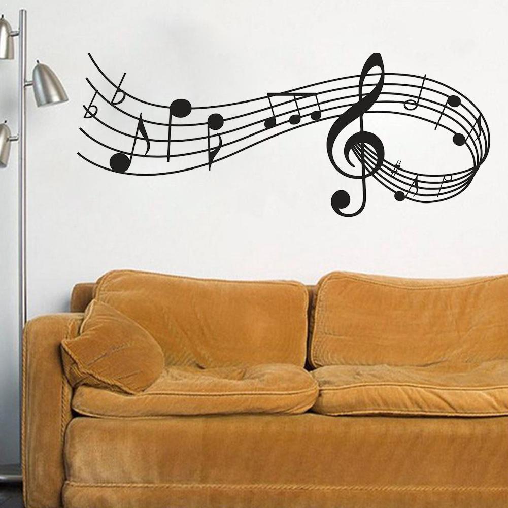 Wall Sticker Decor Music Notes Melody Wall Bedroom Decoration Door Musical House Window Office Wall Christmas Room Decor S4K3