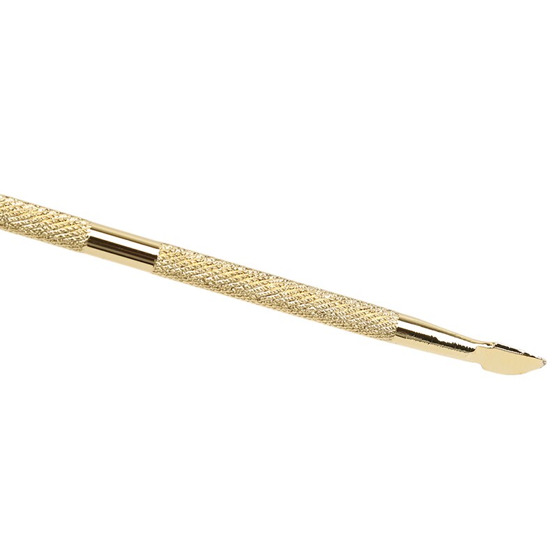 Lot de 3 repousse-cuticules en métal doré pour nail art, pédicure, manucure, outil de retrait et de repousse-ongles