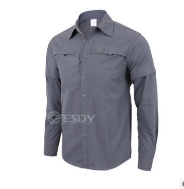 Mannen Outdoor Sport Sneldrogende Mouwen Afneembare Korte Lange Mouwen Ademende Kleding Leisure Anti-Uv Bescherming Shirts