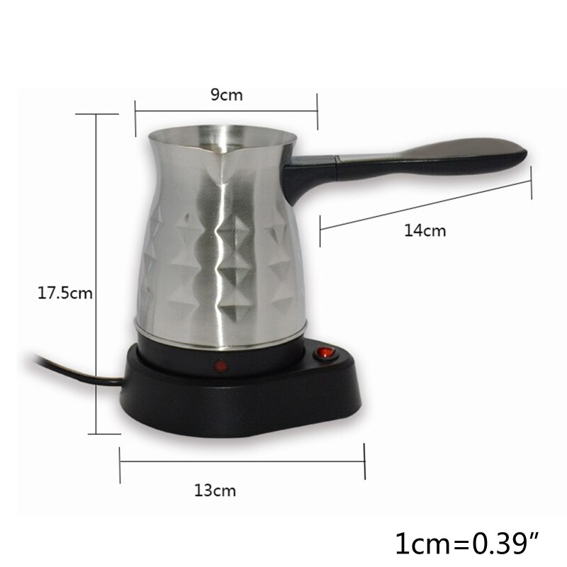 Stainless Steel Electric Turkish Espresso Percolator Coffee Maker Pots Heating Kettle EU Plug Home Office 425B