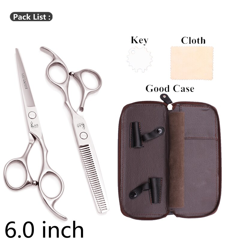 Set de Ciseaux de Coiffure - 6.0 Pouces 17.5cm JP Acier Inoxydable Ciseaux Amincissants pour Salon de Coiffure: M1006 yin  d 6yy