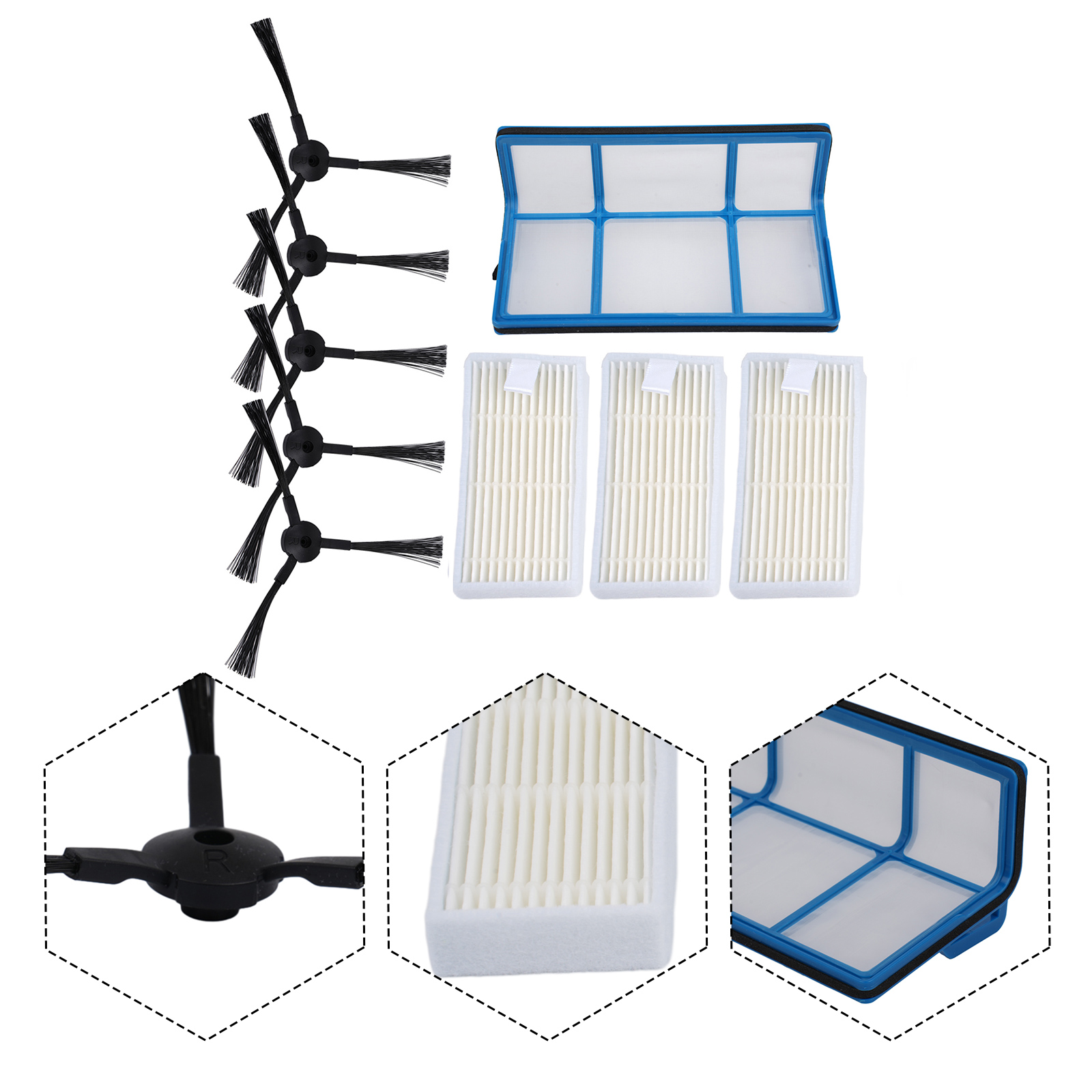 Filter Seite Pinsel Für Medion MD 18500/18600/MD18501/MD16192 Roboter Staubsauger Zubehör Haushalts Werkzeuge Ersatzteile