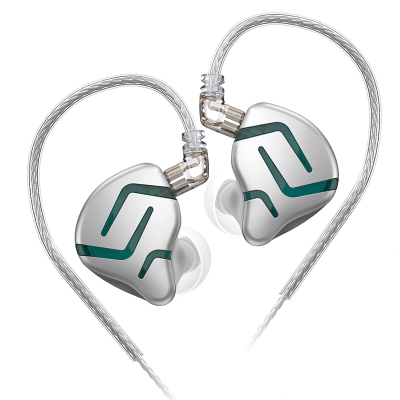 KZ ZES-auriculares con cable, tecnología híbrida electrostática + dinámica, auriculares de música de graves de Metal con micrófono, Auriculares deportivos: ZES Green No MIC