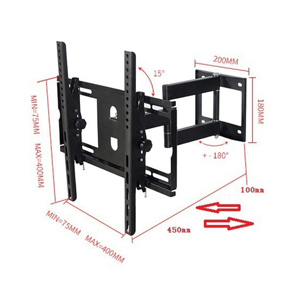 Universal TV Wall Mount Bracket 45KG Load Fixed Flat Panel TV Stand Holder Frame for 26-55 Inch TV HDTV LCD LED Monitor