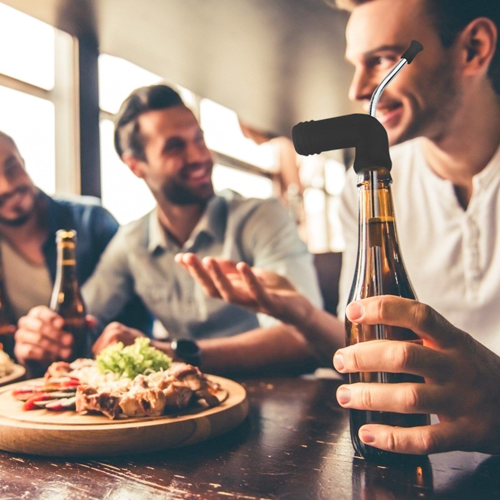 Party trinken spiel zubehör Tragbare Bahre Schnorchel Gerät Sicher Unterhaltung Tragbare Gerade Stroh Stil Trinken Trichter