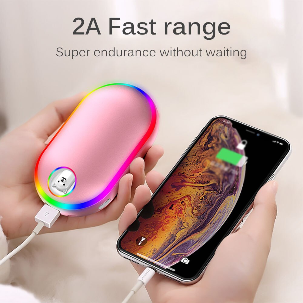 Novo mini power usb recarregável led aquecedor de mão elétrica portátil carregamento powerbank durável prático e conveniente novo