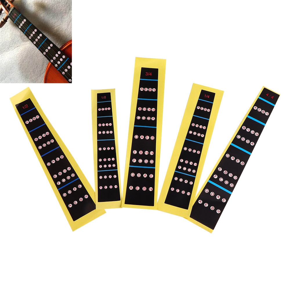 4/4, 3/4, 1/2 1/4, 1/8 Viool Toets Sticker Fretboard Note Label Finge Grafiek Praktijk Vinger Gids Beginner Viool Onderdelen
