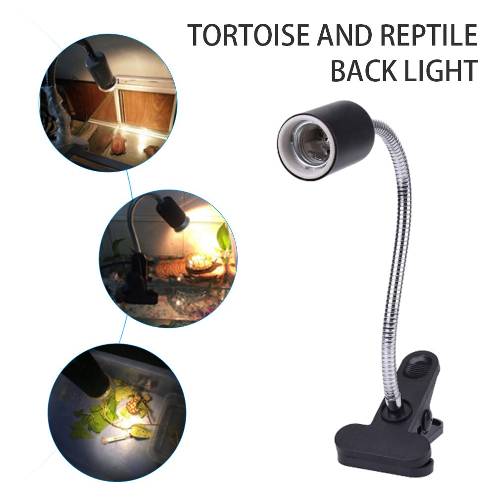 Fleksibel krybdyr firben varme lys lampeholder skildpadde basking uv pære klip reptil lampesæt med clip-on lysholder