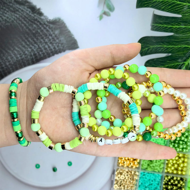 2220 stks Klei Kralen Armband Maken Kit 24 Kleuren Platte Preppy Kralen Polymeer Klei Kralen voor Vriendschap Armbanden Maken Craft DIY