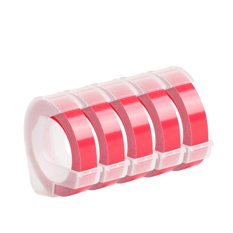 Red Embossing Label Maker with 6mm 9mm label maker tape for MOTEX E101 Mini Alphabet printing machine Typewriter Label Printer: 5pcs pink tape