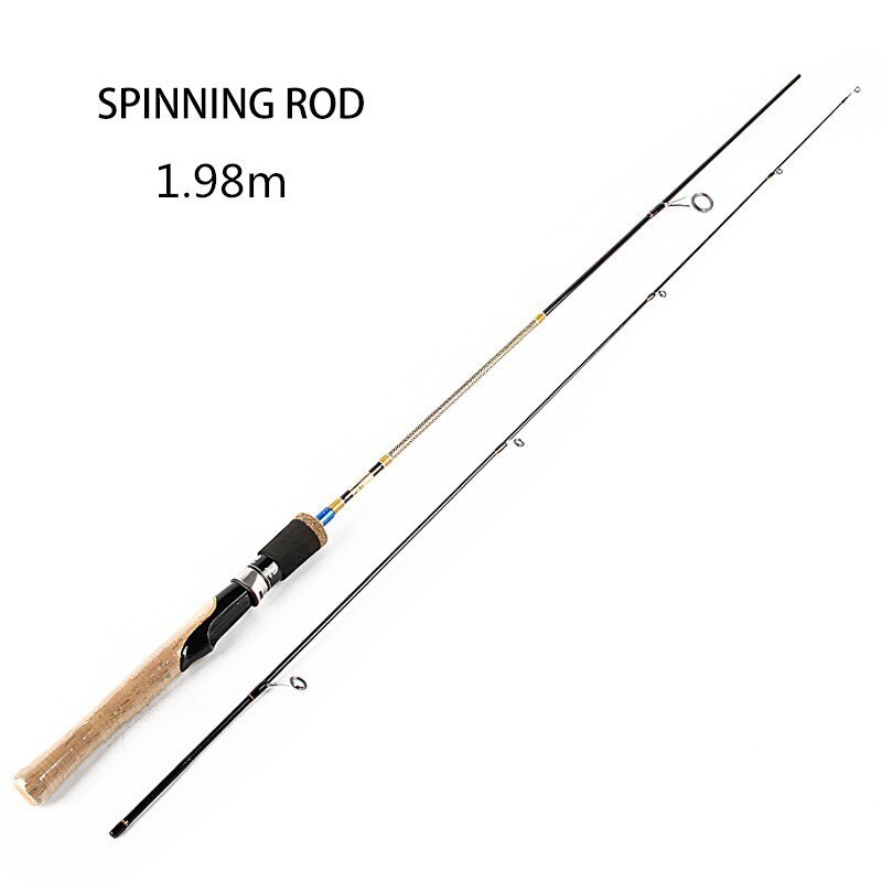 HFBIRDS Ultralätt Spinnspö 1.8M 1.68M 1.98M 2-delat Kolfiber Lure Fiskespö 83g Känsligt: Lila
