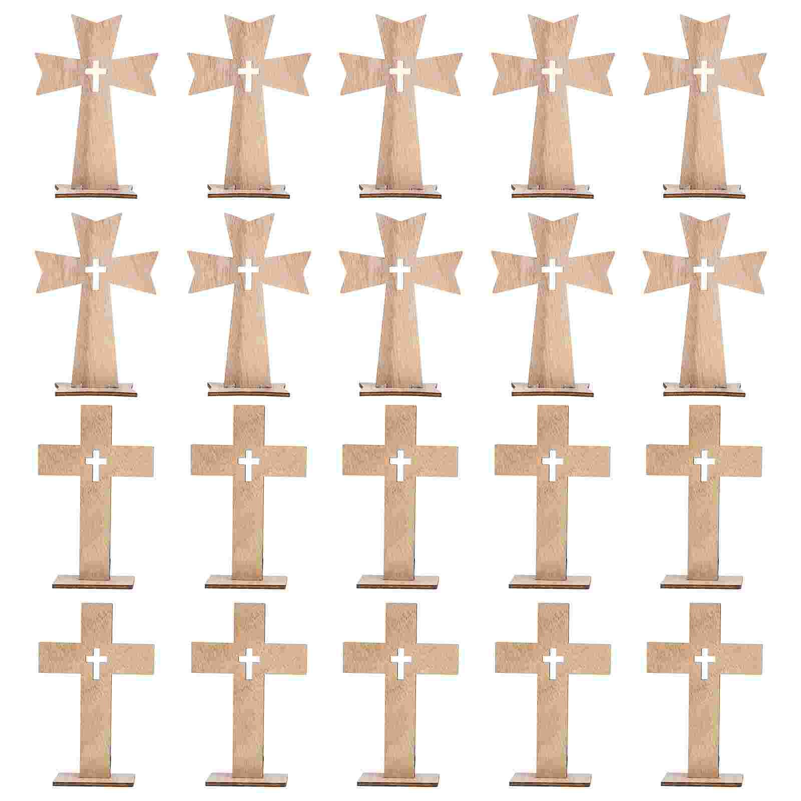 20Sets Hout Gemaakt Religieuze Cross Versiering Party Decor Supply Voor Decor