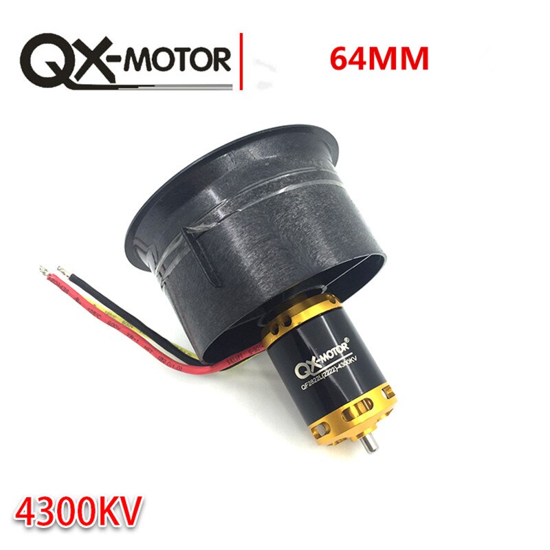 QX-Motor 64mm EDF All Set QF2822 4300KV Motor with 5 Blades Ducted Fan for RC Airplane: Default Title