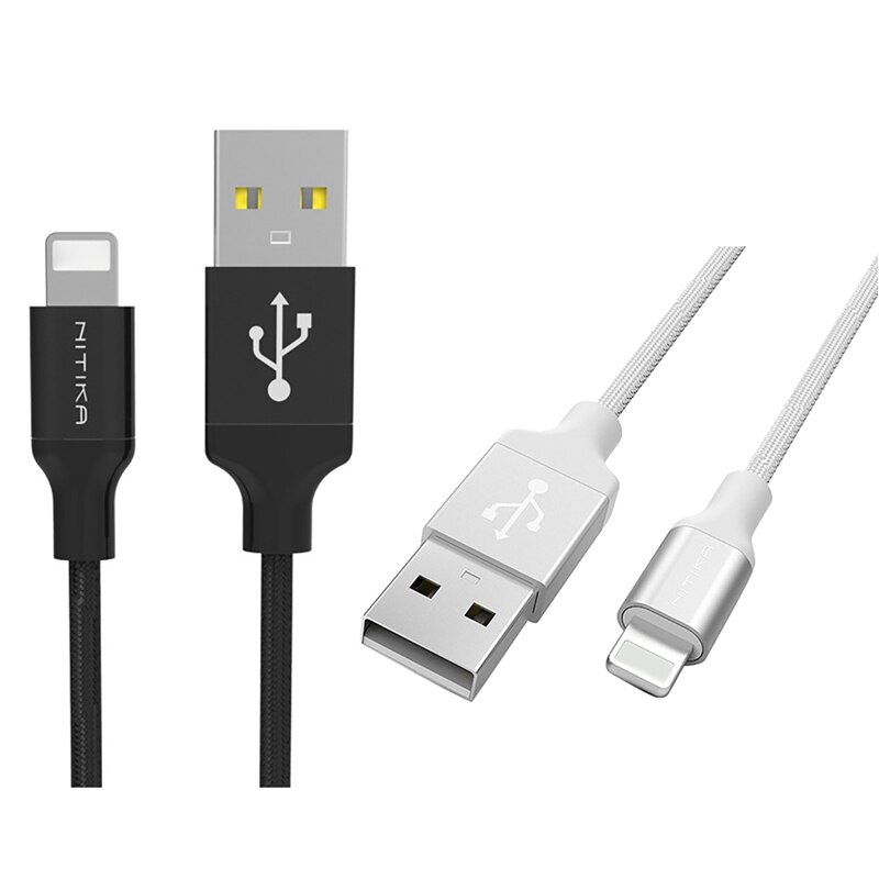 Nitika para apple mfi cabo de dados de carga rápida cabo de dados mfi liga de alumínio cabo trançado de náilon para usb 1m
