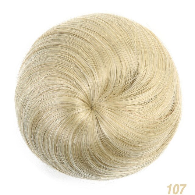 Buqi-extensiones de pelo corto y liso para mujer, moños resistentes al calor, Clip sintético de , accesorios para el cabello: 107