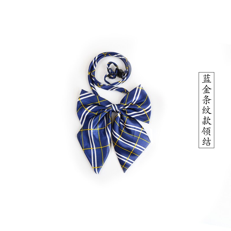 Pajarita con estampado a rayas DK JK uniforme japonés/coreano accesorios de uniforme escolar corbata de lazo corbata para niña ajustable: Oro