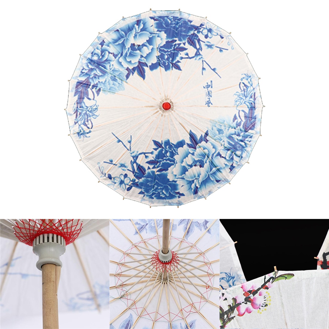 Decorative Umbrella Chinese Style Oil Paper Umbrella Silk Women Umbrella Japanese Cherry Blossoms Silk Ancient Dance Umbrella