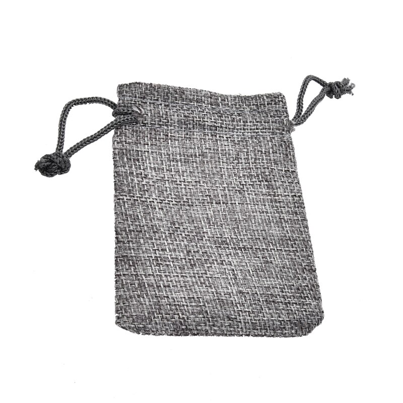 10*14Cm Linnen Hessische Sack Sieraden Pouch Koord Zakken Koord Zakken 10 Stuks: silver grey