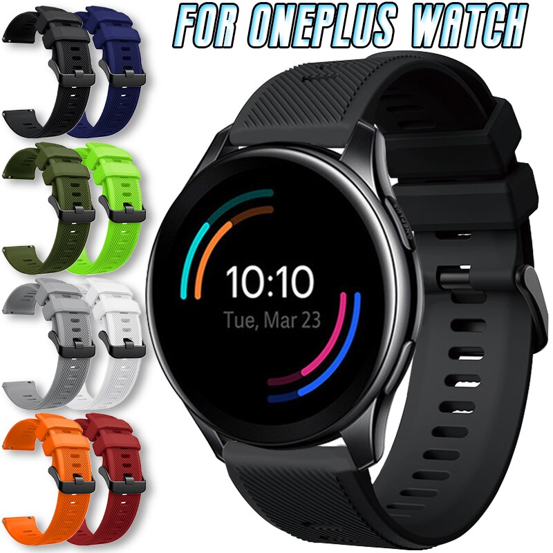 Silikonarmband für oneplus watch 22mm, ersatzarmband für smartwatch, schnellverschluss, streifenmuster, strukturierte oberfläche, armbandzubehör