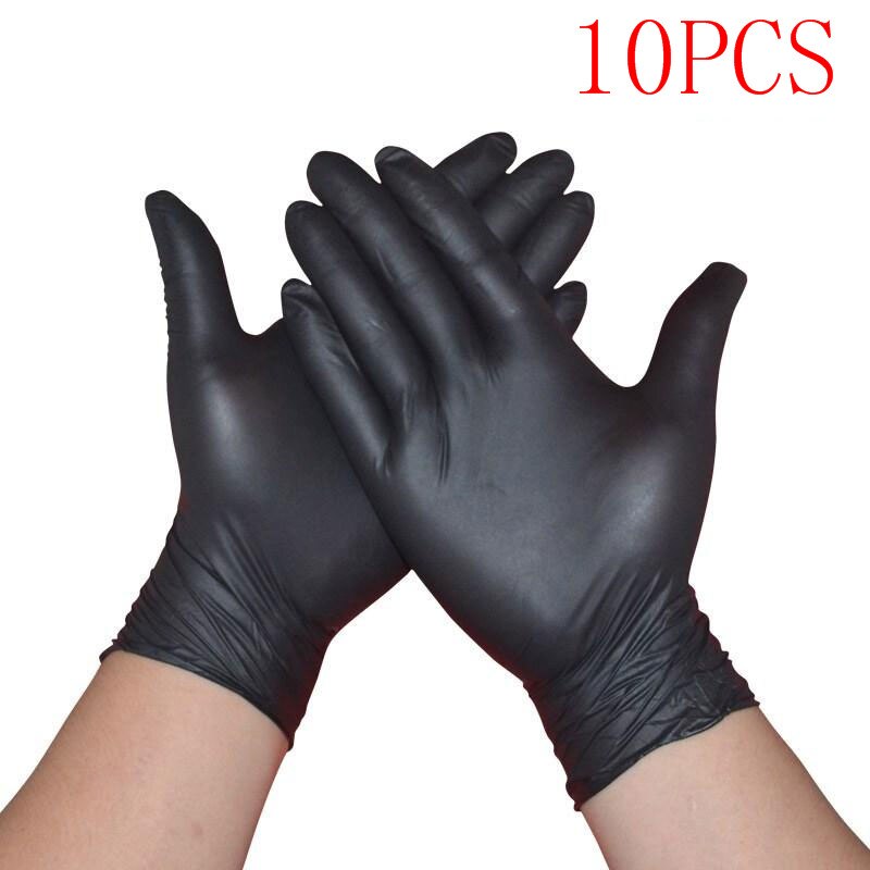 10-100Pcs Nitril Handschoenen Zwart Food Grade Waterdichte Allergie Gratis Keuken/Rubber/Wassen/Werkhandschoenen wegwerp Latex Handschoenen Volwassen: Black 10 PCS / Klein