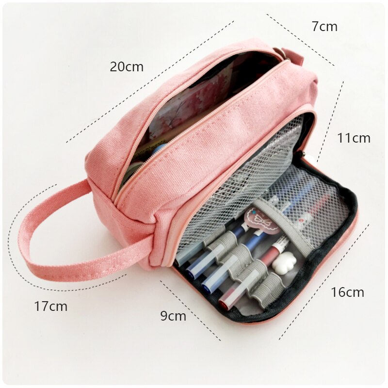 Jianwu 1Pc Solid Eenvoud Grote Capaciteit Potlood Tas Leuke Student Hoge Capaciteit Etui Kawaii Opbergtas Schoolbenodigdheden