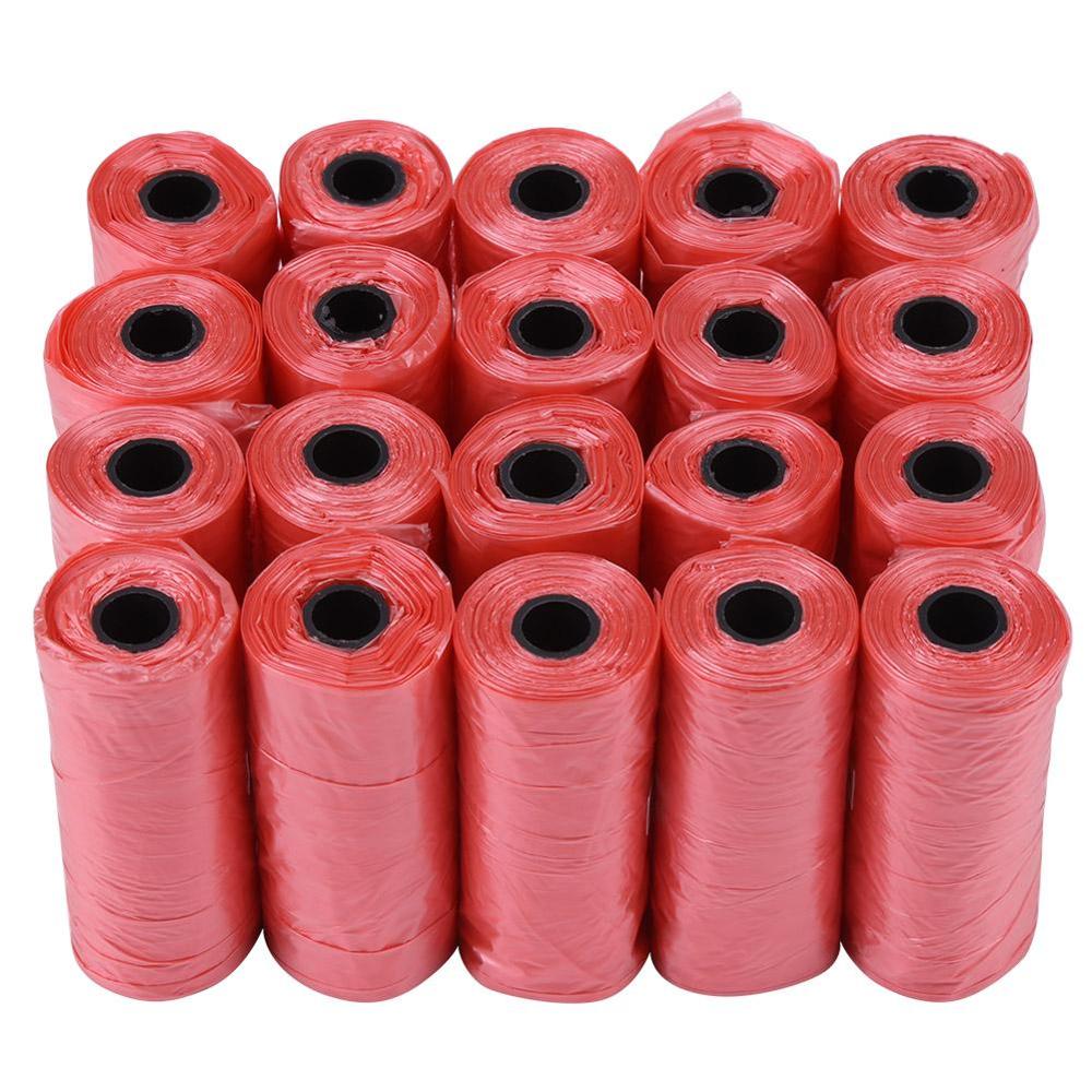 20 40 rollos/paquete 600 Uds. Bolsas de basura para Bolsa para popó de perros para gatos y mascotas, bolsa de recolección de residuos, suministros de limpieza para basura al aire libre: SCARLET / 40 rolls