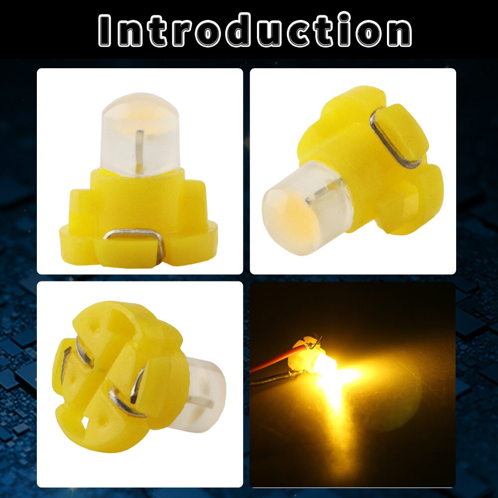 10 stuks  t4.2 cob 1 smd led dashboard instrumentenpaneel licht autolamp zij-indicator interieur wit rood amber groen: Geel