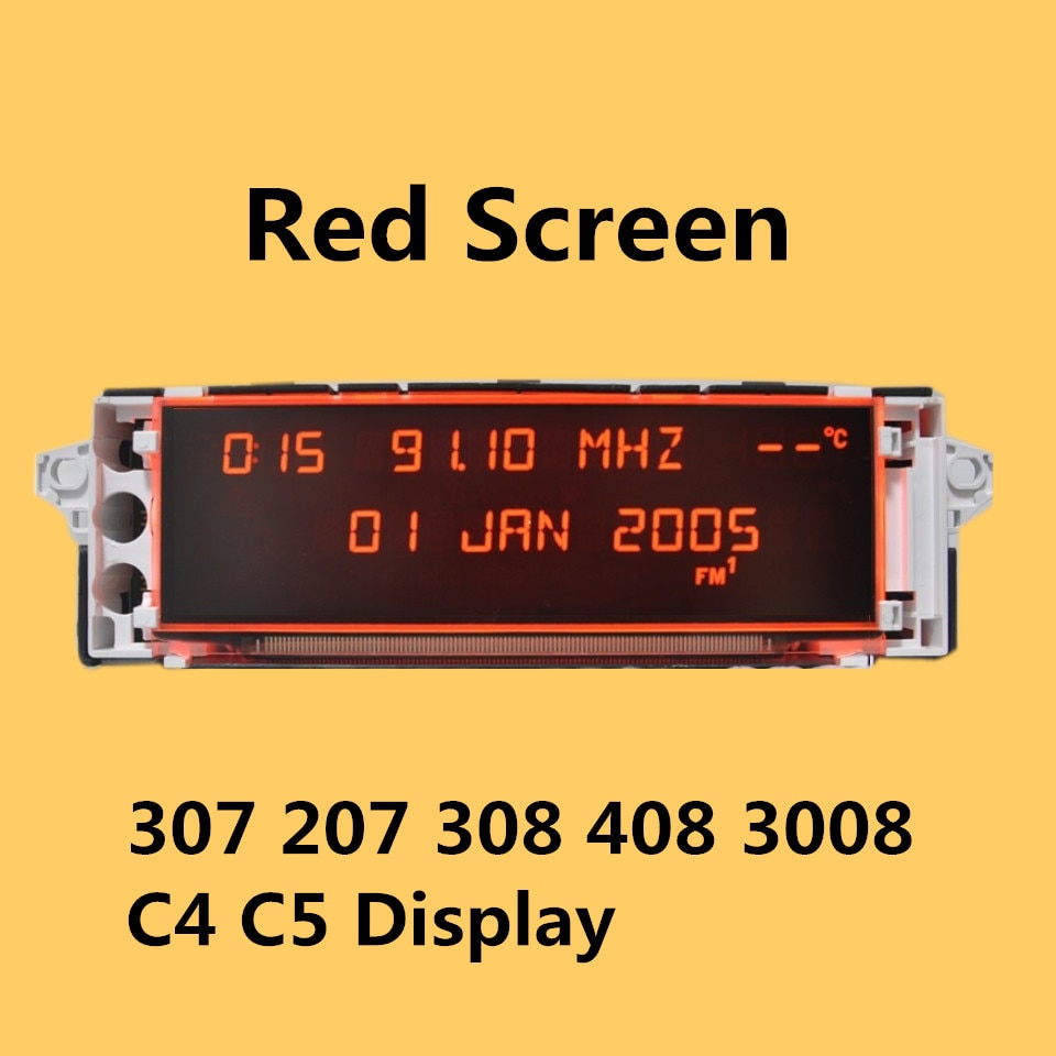 Bil original skærmstøtte usb aux display rød skærm 12 pin egnet 307 207 308 408 3008 c4 c5 display