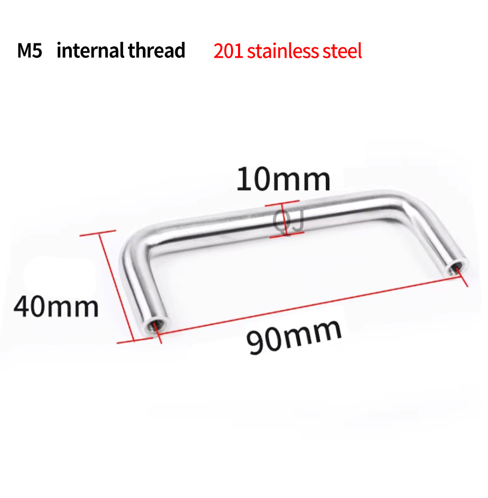 201 massive rustfri ståldør u-formet håndtag kasse panelskab industrielt cylindrisk håndtag: Lyserød
