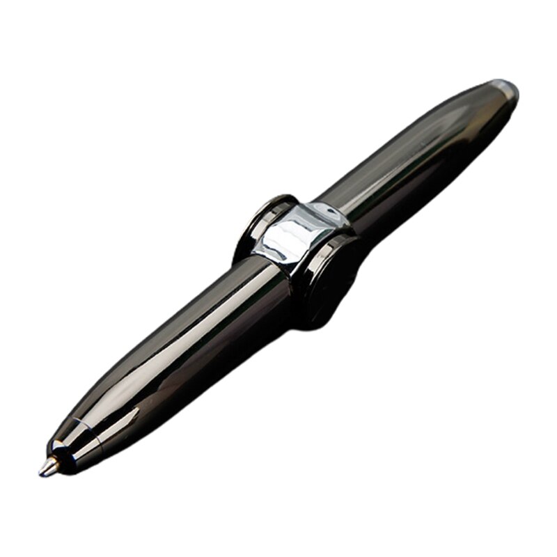 LED Spinning Pen Ball Pen Fidget Spinner Hand Top Light EDC Stress Relief Toys: Dark Gray