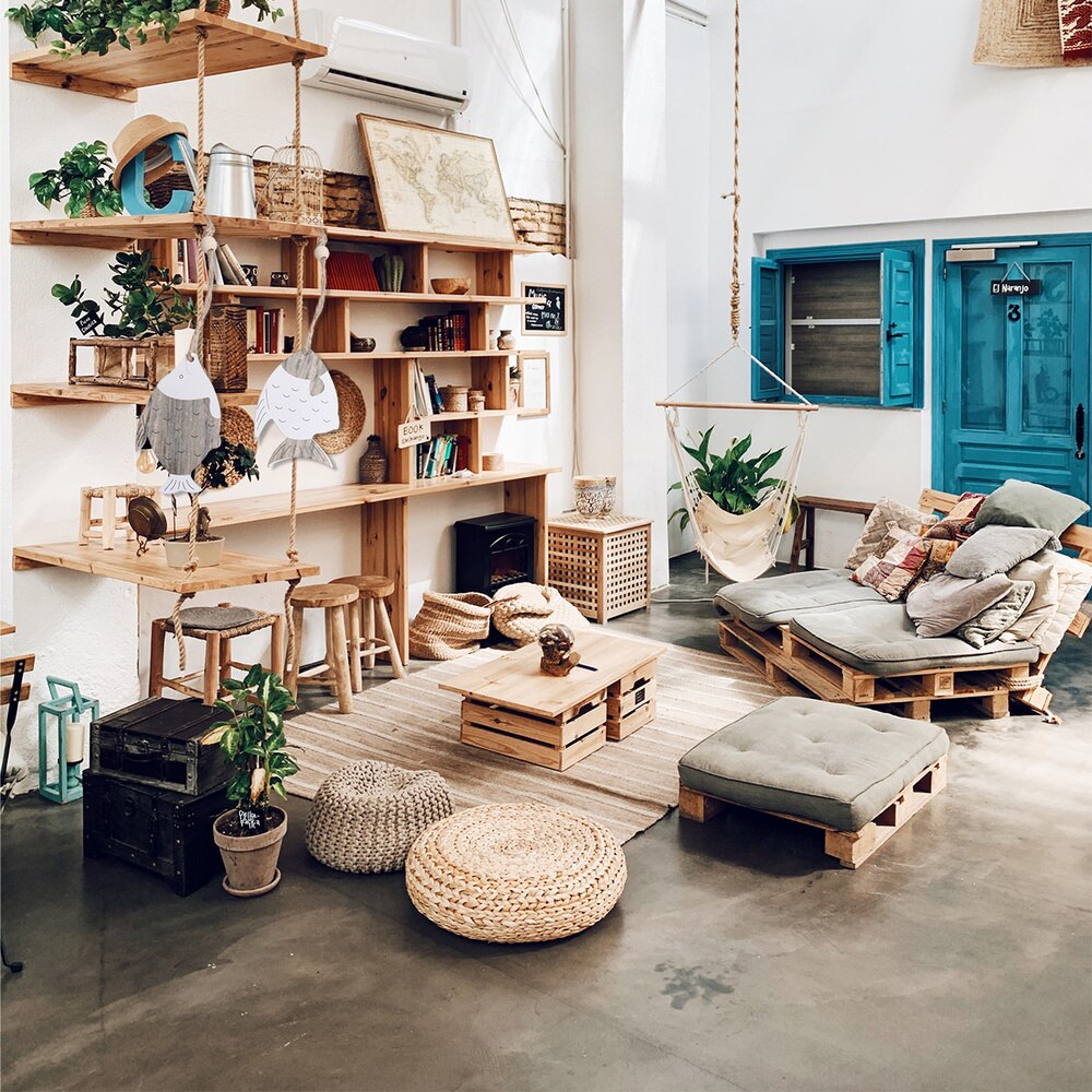 4 PCs Fish Shaped Pendants Wooden Unique Festival Drops Party Supplies for Hotel: Default Title