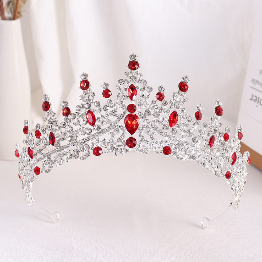 Tiaras nupciales de cristal de ópalo de Reina de princesa barroca, coronas, tocados elegantes de lujo, diadema, vestido de pelo de boda, accesorios de joyería: Azul