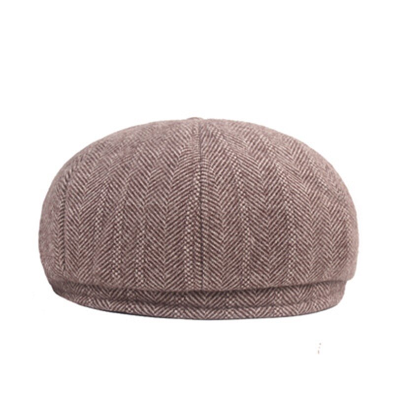 Men Wool Newsboy Cap Men Brown Herringbone Flat Caps Women Men British Painters Hat Soft Warm Winter Hat Octagonal Cap BJM31