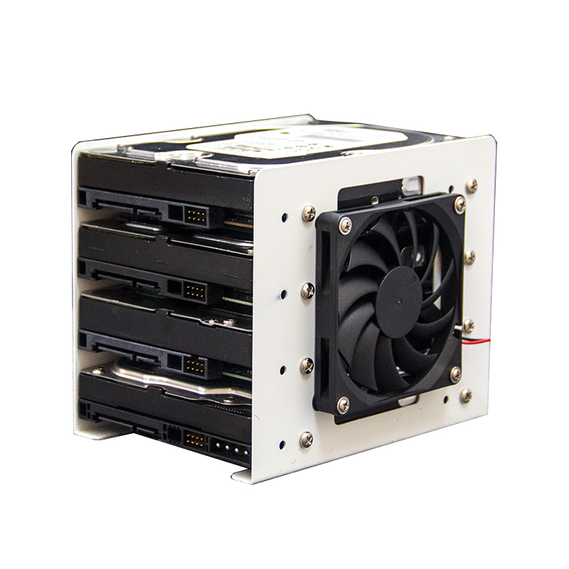 Support de disque dur mécanique 4F 3.5, ventilateur de refroidissement, extension d'ordinateur, en métal, noir et blanc