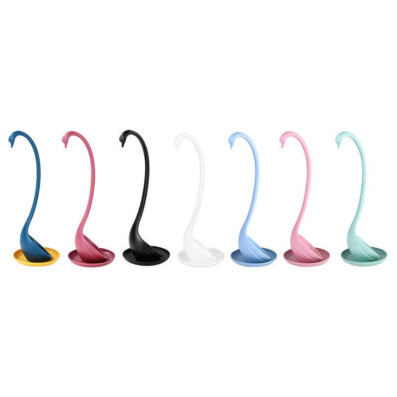 1Pc Swan Ladle Spoons with Tray Swan Shaped Ladle Special Swan Spoons Useful Kitchen Cooking Tool Plastic Ladle Home Table Decor