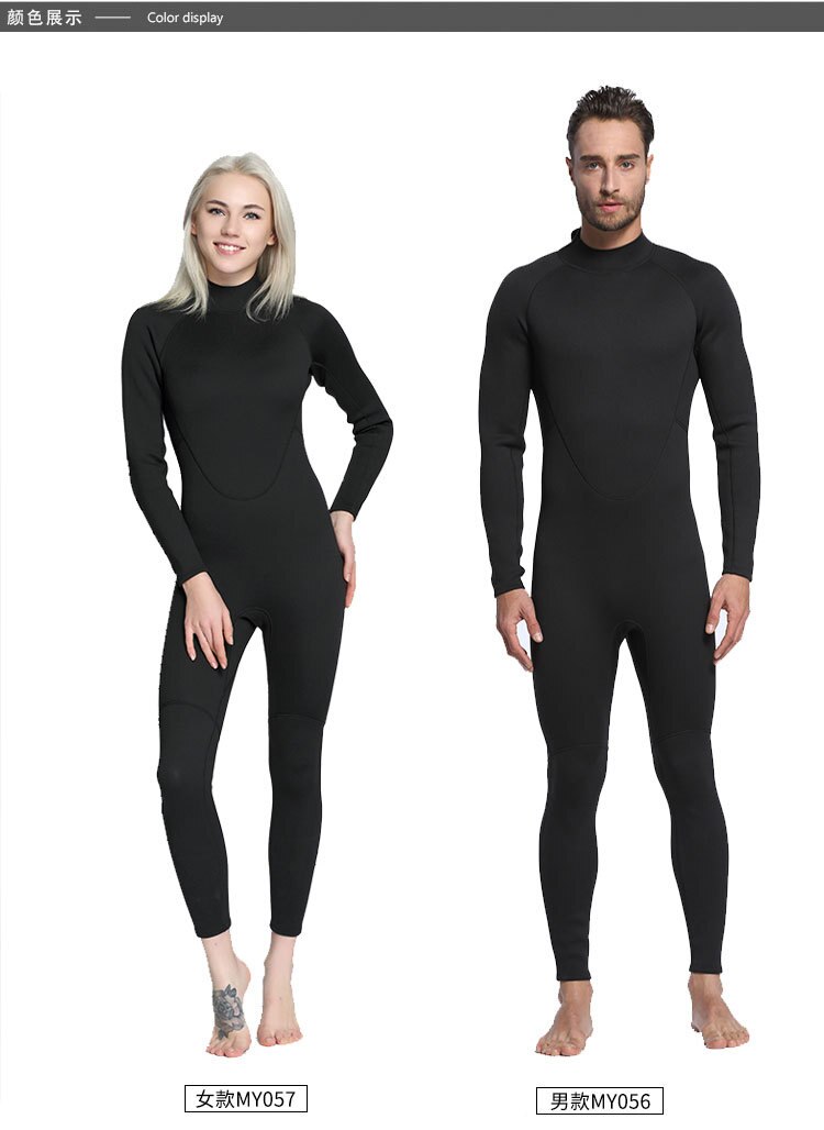 Traje de neopreno de 2 mm para hombre y mujer, para buceo, surf, mantener a flote, traje húmedo completo