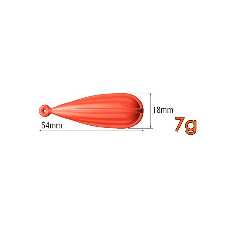Bouchon de pratique de pêche, en caoutchouc, adapté aux enfants, 6 tailles: ORANGE7G