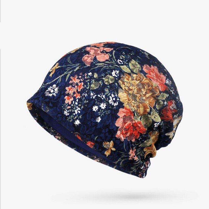Ozyc mutsen voor vrouwen zomer herfst dunne muts gebreide muts kant bloemen muts skullies vrouwelijke gorro feminino chapeu: 1