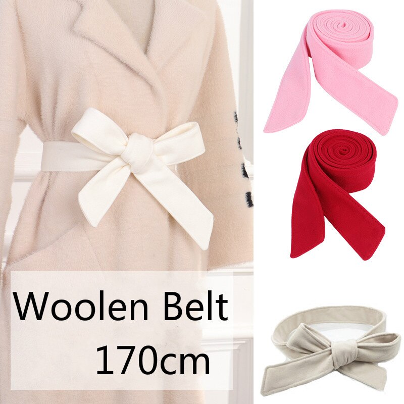 170cm*5cm dames meisjes wollen riem effen tailleband trenchcoat overjas jas accessoires unisex wollen sjerp stropdas