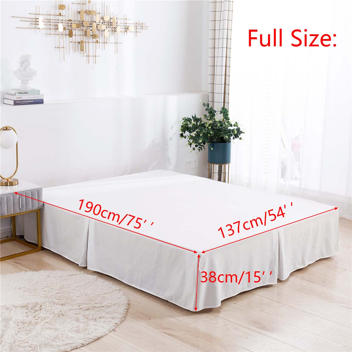 Bed Rok Wrap Rond Elastische Bed Shirts Met Bed Oppervlak Twin/Volledige/King/Queen Size Bed Rok sprei Op Het Bed Hoeslaken: Full