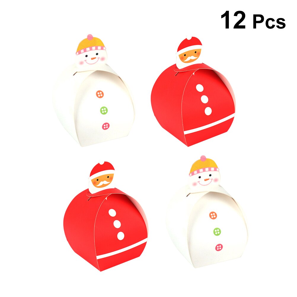 12pcs Wrap Storage Candy Box Paper Goodies Apple Treats Packaging Bags Holders Boxes for Festival Party