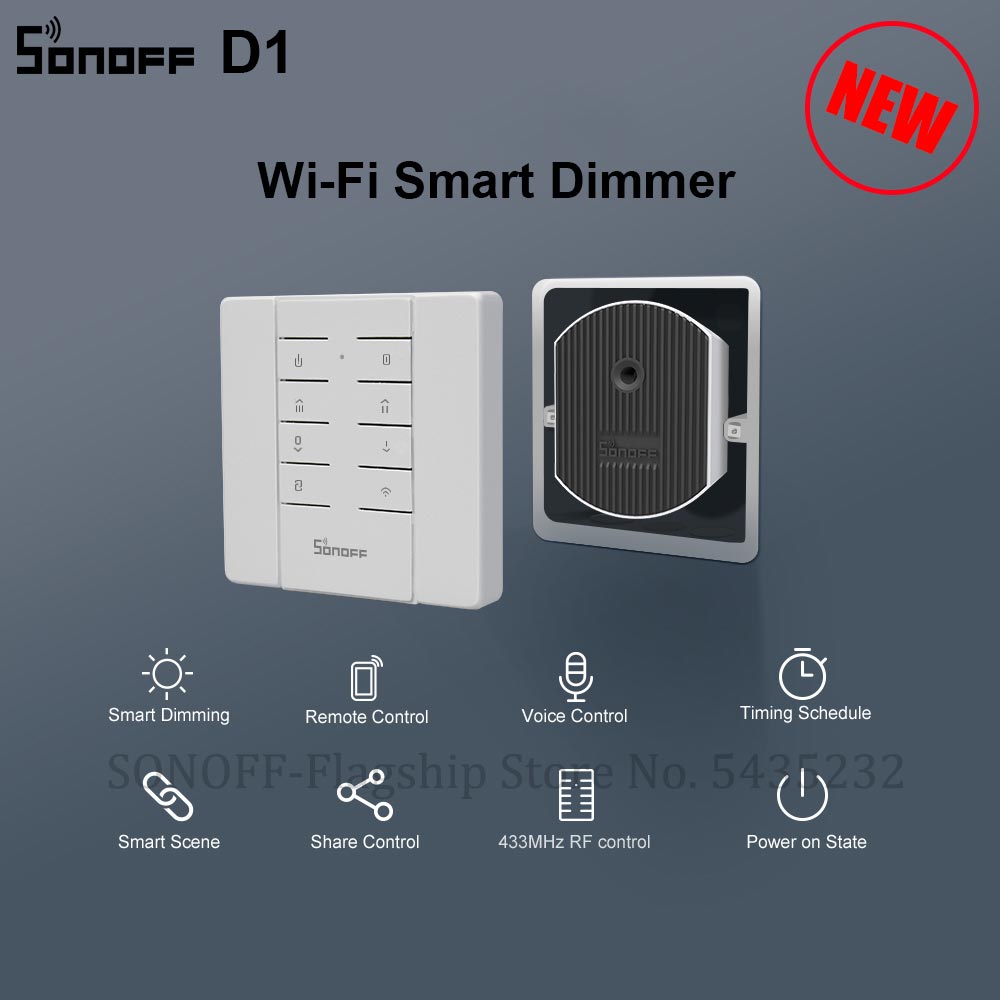 Itead Sonoff D1 Diy Smart Dimmer Wifi Mini Schakelaar Module Ondersteuning Dimbare Led Licht Werk Met Sonoff RM433 Voor smart Home