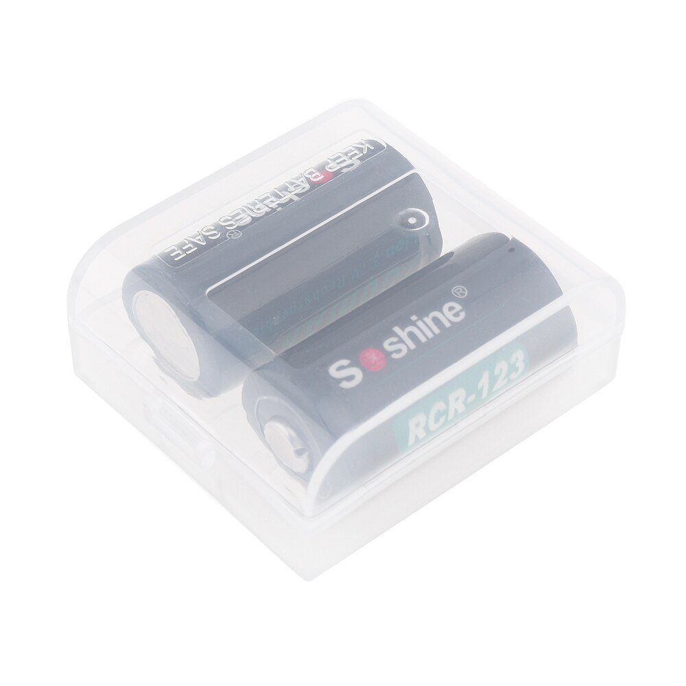 2 Stk/set Soshine 3.7V 16340 700 Mah Lithium Oplaadbare Batterij RCR123 Li-Ion Batterij + Batterij Case Opbergdoos